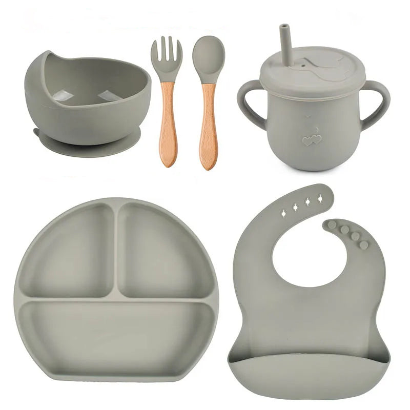 Personalised Silicone Baby Feeding Set (6 Pieces)