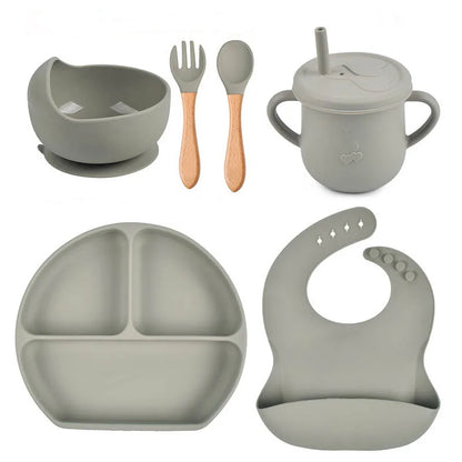Personalised Silicone Baby Feeding Set (6 Pieces)