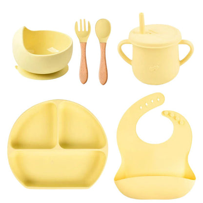 Personalised Silicone Baby Feeding Set (6 Pieces)