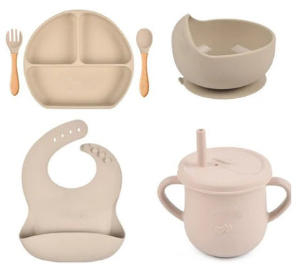 Personalised Silicone Baby Feeding Set (6 Pieces)-Little Travellers