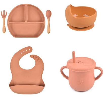Personalised Silicone Baby Feeding Set (6 Pieces)-Little Travellers