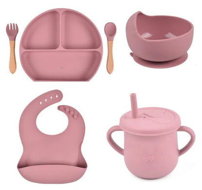 Personalised Silicone Baby Feeding Set (6 Pieces)-Little Travellers