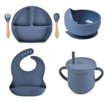 Personalised Silicone Baby Feeding Set (6 Pieces)-Little Travellers