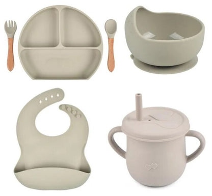 Personalised Silicone Baby Feeding Set (6 Pieces)-Little Travellers