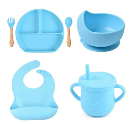 Personalised Silicone Baby Feeding Set (6 Pieces)-Little Travellers